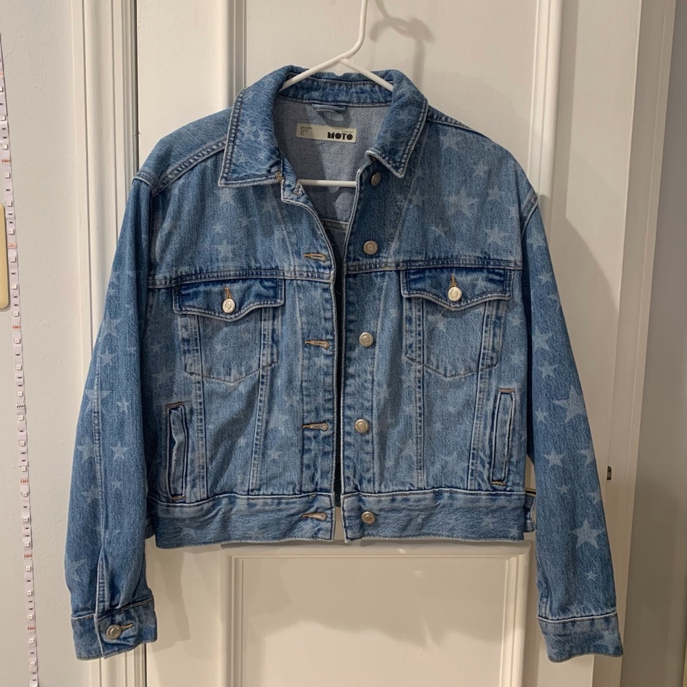 Topshop moto denim jacket size 2